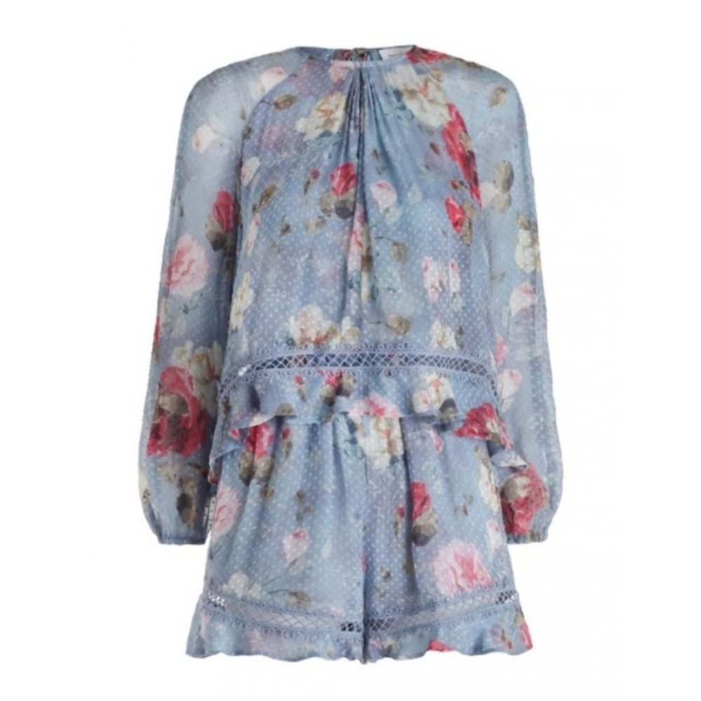 Zimmermann Havoc Floating Playsuit Floral Silk